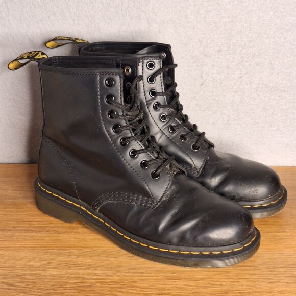 Dr. Martens 1460 Women’s 9 EU 41 Black Vegan Combat Lace Up Ankle Boots Doc - Picture 1 of 12